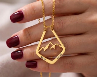 Collana portaanelli a forma di montagna / Ciondolo portaanelli / Portaanelli per infermieri e medici / Gioielli portaanelli minimalisti e delicati / Portaanelli magico