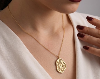 Collana minimalista surreale con orologio che si scioglie di Salvador Dalí / Ciondolo artistico unico / Gioiello da sogno con orologio / Regalo di tendenza per gli amanti dell'arte