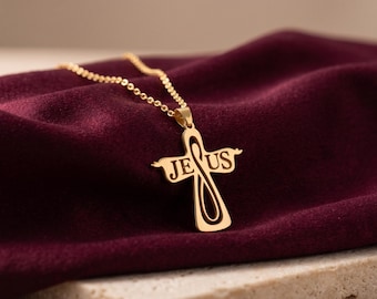Sterling Silver Jesus Crucifix | Christian Necklace | Crucifix Necklace | Catholic Jesus Pendant | Dainty Cross Jewelry | Orthodox Cross