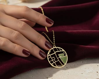 Collana con coordinate personalizzate in argento sterling / Mappa del primo appuntamento / Dove ci siamo incontrati per la prima volta / Collana con posizione / Luogo del primo bacio / Regalo speciale