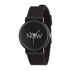 Reloj minimalista NOW – Recordatorio de atención plena: estar aquí y ahora – Diseño sencillo imagen 1