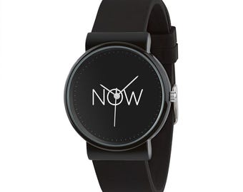 Minimalistische NOW Armbanduhr - Mindful Be Here Now Erinnerung - Einfaches Design
