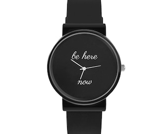 Sei hier jetzt Uhr | Minimalistische Achtsamkeits-Uhr | Geschenk Moment Erinnerung