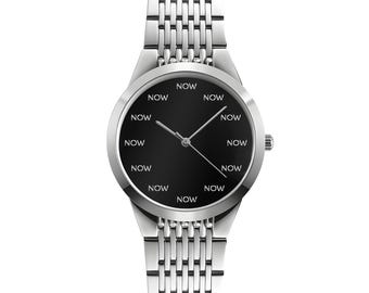 Minimalist NOW Watch Black Dial | Mindfulness Watch Present Moment Reminder Unisex Gift