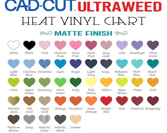 Lámina de vinilo de transferencia térmica de 12 x 1 yarda - Ultraweed Matte Solid Colors Shirt HTV - Vinilo para Silhouette Cameo o Cricut - Vinilo decorativo para planchar