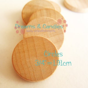 50 Unfinished Wooden Circles 3/4" -Small Wooden Circles -Wooden Circles Supplies -Natural Wood Circles -Wood Circles Beads