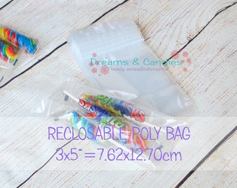 100 bolsas de polietileno transparentes con cierre hermético de 3 x 5 pulgadas - Bolsas de plástico con cierre hermético - Bolsas de polietileno con cierre hermético - Bolsas de polietileno para joyería - Bolsas de plástico para embalaje - Bolsas pequeñas