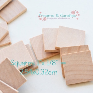 50 unfertige Holzquadrat 1 &quot;-Kleine Holzquadrate - Holzquadrate Zubehör - Naturholzquadrate - Holzquadrate Rohlinge
