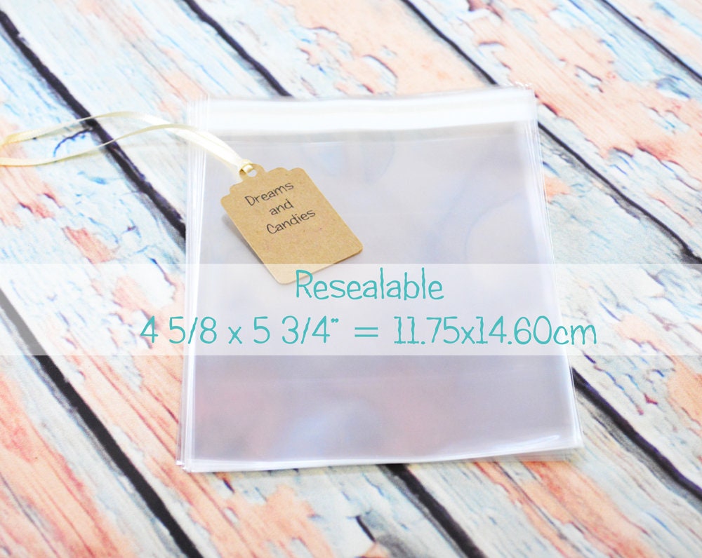 50x Clear Plastic Self Adhesive Seal Bag, 7x12cm Cello Packaging
