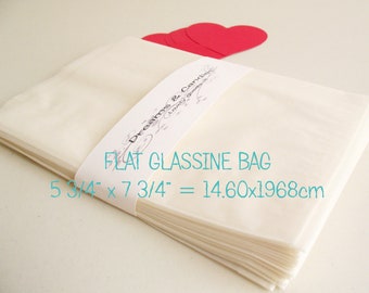 50 sacs en papier Glassine Taille 5 3/4x7 3/4 « 1lb -Sacs en verre blanc -Sacs de faveur de mariage -Sacs de bonbons -Petits sacs en verre -Sacs d’emballage