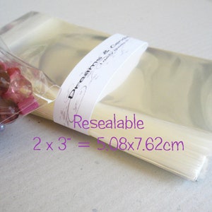 25 Resealable Cello Bags 2x3&quot; -Transparent Bags -Food Safe Bags -Clear Cellophane Bags -Stickers Bags -Goodies Bags -Birthday Bags