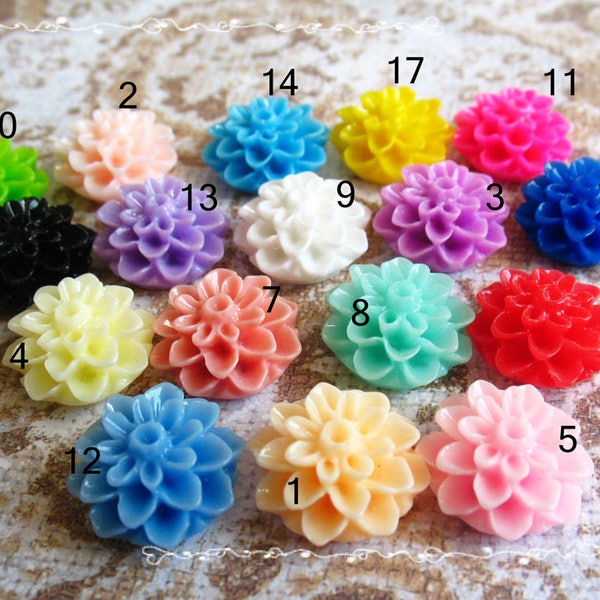 Resin Chrysanthemum 10x4.5mm -Flower Accessory -Earring Making -Hair Accessories -Flatback Flower Cabs -Jewelry Supplies -Bracelet Decor