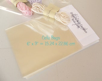 50 Cello 6x9 Bags -Transparent Cello Bags -Food Safe Cello Bags -Clear Cellophane Bags -Candy Bags -Chocolate Bags