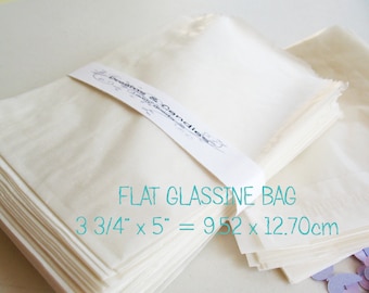 75 Glassine Paper Bags Size 3 3/4x5&quot; -2oz White Glassine Bags -Wedding Favor Bags -Candy Bags -Small bags -Packing Bags