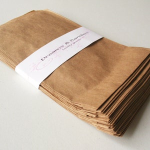 25 Kraft Paper Bags 5 x 7&quot; -Small Kraft Bags -Candy Bags -Flat Kraft Bags -Decorative Paper Bags -Packing Paper Bags