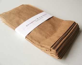 25 Kraftpapiertüten 13x18 cm -Kleine Kraftpapiertüten-Süßigkeitentüten-Flache Kraftpapiertüten-Dekorative Papiertüten-Verpackungspapiertüten