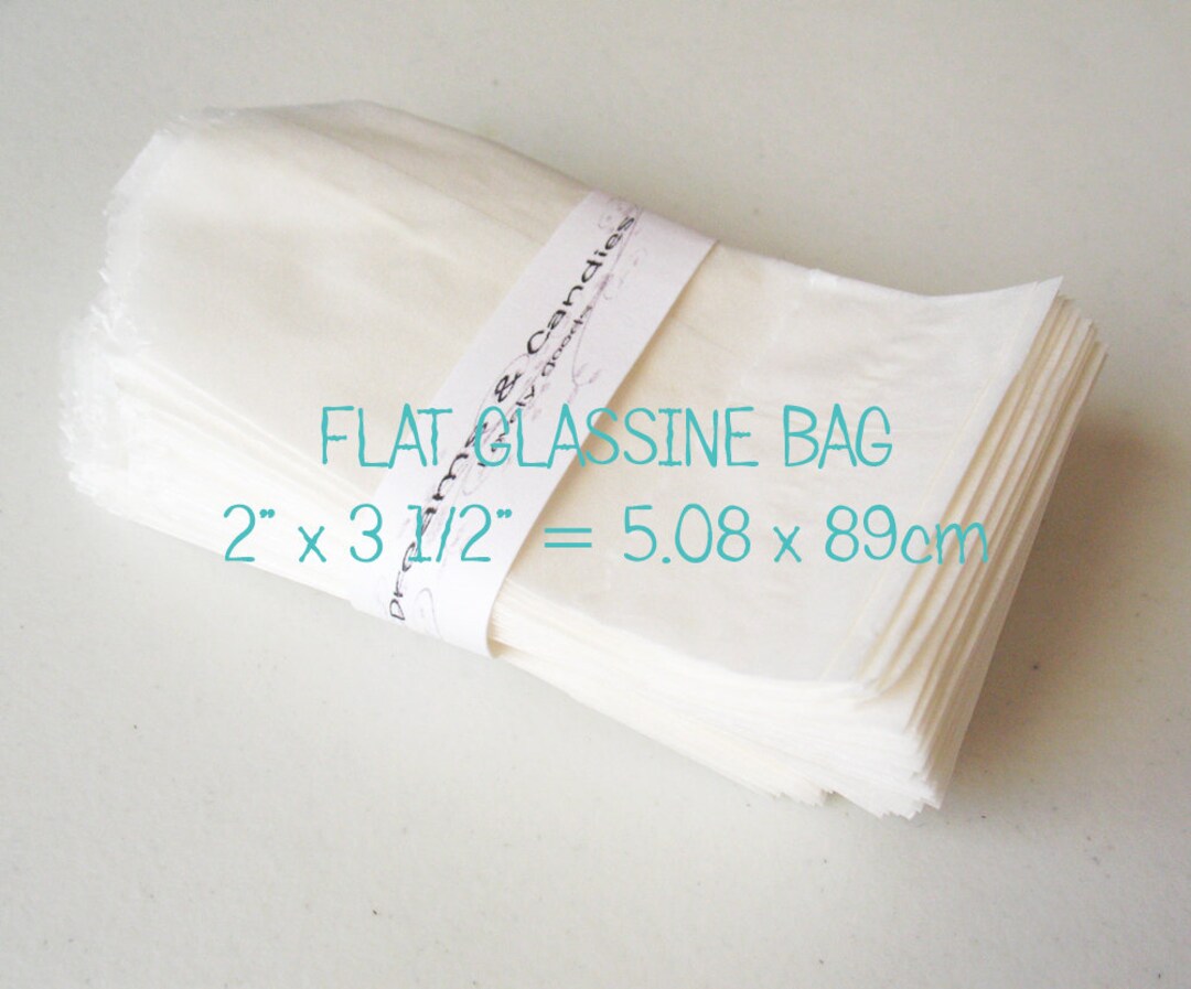 50 Sachets En Papier Glassine 9.2x9.2cm - Autocollants, Translucides, éco-responsables B Corp