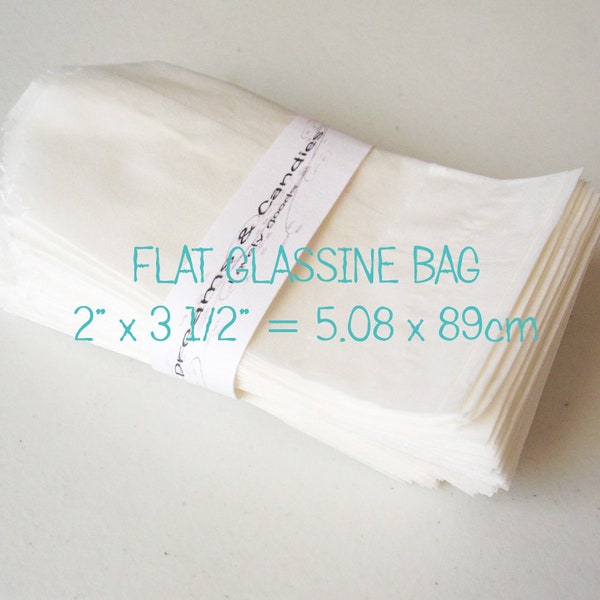 50 Glassine Paper Bags Size 2x3 1/2" -White Glassine Bags Midget Size -Wedding Favor Bags -Candy Bags -Small glassine bags -Packing Bags