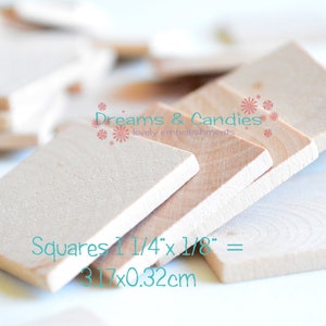 75 Unfertige Holzquadrat 1 1/4 &quot;-Kleine Holzquadrate - Holzquadrate Zubehör - Naturholzquadrate - Holzquadrate Rohlinge