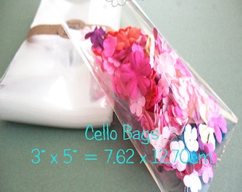 100 Clear Cello Bags Maat 3x5" -Transparante Cello Bags -Food Safe Cello Bags -Cellofaan Tassen -Candy Packing Bags -Bolsitas de Celofan