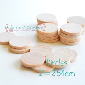 50 Unfinished Wooden Circles 1&quot; -Small Wooden Circles -Wooden Circles Supplies -Natural Wood Circles -Wood Circles Beads