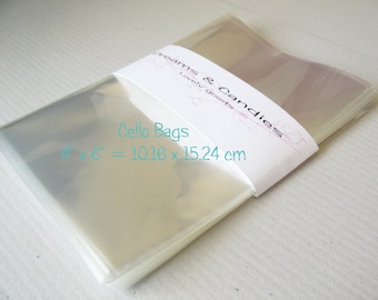 150 Clear Cello Bags 4x6" -Transparent Cello Bags -Food Safe Cello Bags -Clear Cellophane Bags -Favor Celofan Bags