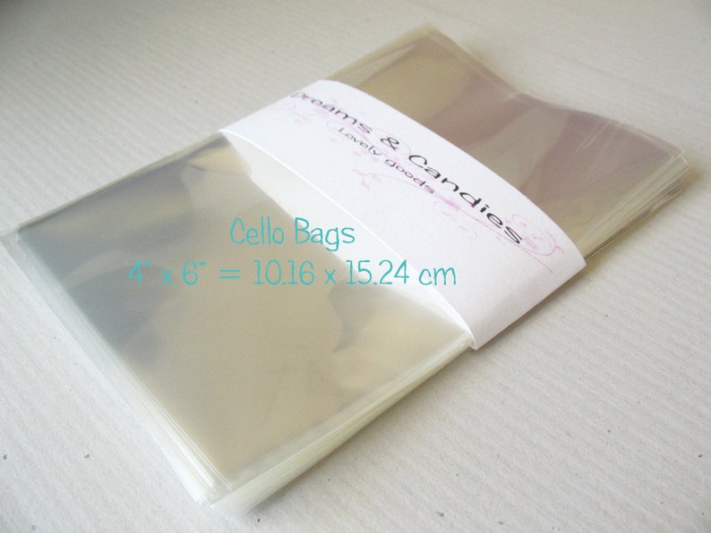 150 Clear Cello Bags 4x6 Transparent Cello Bags Food Safe Cello Bags Clear Cellophane Bags Favor Celofan Bags image 1