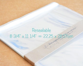 25 hersluitbare Cello zakken maat 8 3/4x11 1/4 "-Transparante Cello Zakken-Zelfklevende Cello Zakken-Voedselveilig Cello Zakken-Clear Cellofaan Zakken