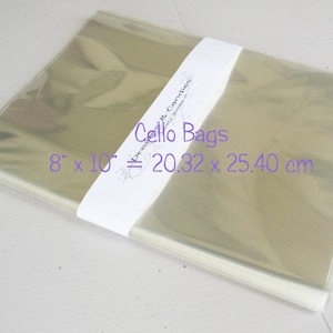 25 Open Top Cello Bags 8x10&quot; -Transparent Bags -Candy Packing -Plastic Cellophane Sleeves -Photo Clear Envelopes -Gift Favor Bags