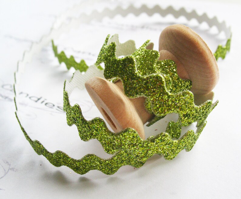 1yd Green Glitter Ric Rac Trim 1/4 Width green Ric Rac Etsy