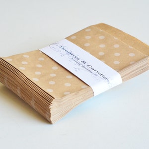 100 sacchetti di carta Kraft 4x5 3/8" - Bomboniere per matrimoni - Piccoli sacchetti regalo - Decorazioni per buffet di caramelle - Imballaggio di merci - Sacchetti per feste di dolcetti