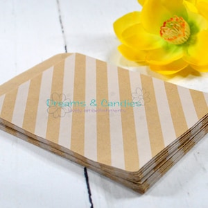 100 sacchetti di carta Kraft 4x5 3/8" - Bomboniere per matrimoni - Piccoli sacchetti regalo - Decorazioni per buffet di caramelle - Imballaggio di merci - Sacchetti per feste di dolcetti