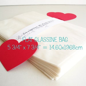 100 Glassine Paper Bags Size 5 3/4x7 3/4" 1lb  -White Glassine Bags -Wedding Favor Bags -Candy Bags -Small glassine bags -Packing Bags