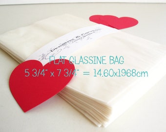100 Glassine Paper Bags Size 5 3/4x7 3/4&quot; 1lb  -White Glassine Bags -Wedding Favor Bags -Candy Bags -Small glassine bags -Packing Bags