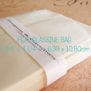100 Sacs en papier Glassine Taille 2 3/4 » x 4 1/4 » 1oz -Sacs en verre blanc -Sacs de faveur de mariage -Sacs de bonbons -Petits sacs en verre -Sacs d’emballage