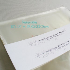 50 Resealable Clear Cello Bags 10x13&quot; -Transparent Cello Bags -Self Adhesive Cello Bags -Food Safe Cello Bags -Clear Cellophane Bags