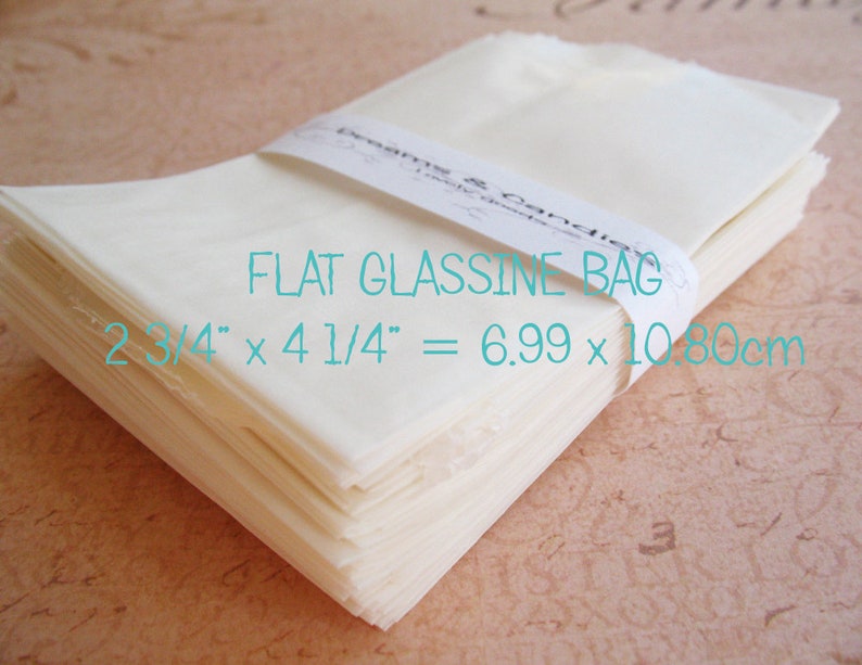 75 Glassine Paper Bags Size 2 3/4 x 4 1/4 1oz White Glassine Bags Wedding Favor Bags Candy Bags Small glassine bags Packing Bags image 2