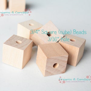 25 unfertige Würfel 3/4 "-kleine quadratische Holz Kubik -Geometrische Handwerk Perlen -Natur Holz DIY Schmuck Zubehör -Blöcke Ausschnitt Erkenntnisse
