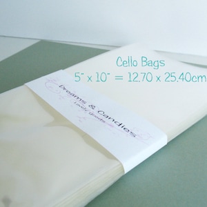 50 klare Cellophanbeutel 5x10 &quot;-Transparente Cellophanbeutel -Lebensmittelsichere Cellophanbeutel -Aufkleberbeutel -Goodies Bags -Geburtstagbeutel