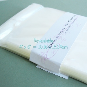 50 wiederverschließbare transparente Cellophanbeutel 4x6 &quot;-Transparente Cellophanbeutel -Selbstklebende Cellophanbeutel -Lebensmittelsichere Cellophanbeutel -Klare Cellophanbeutel