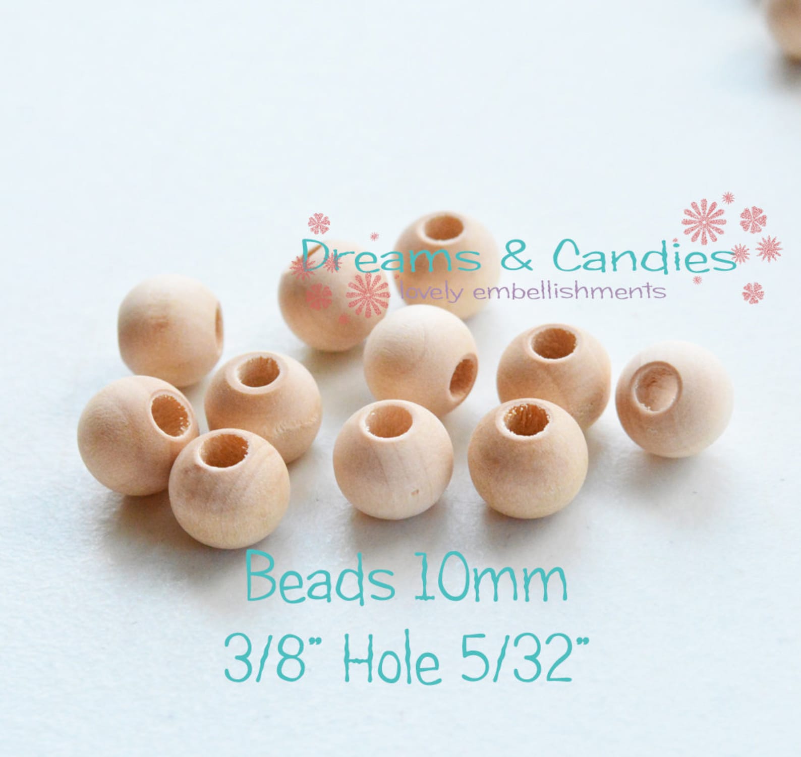 25 Unfinished Wooden Round Beads 3/8 10mm wooden Etsy