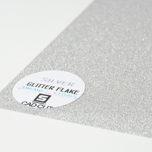 Silver Glitter HTV Iron on Heat Transfer Vinyl for Most Fabrics
