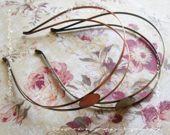 4 Vintage Brass Double band headband with with blank 20x1mm -Hair Pins Accessories -Hair Bow Supplies -Iron Headbands Blanks