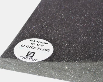 7,5x20 ""Schwarz Glitter Heat Transfer Vinyl -Stahls Glitter Flake HTV -Craft Eisen auf Vinyl -dekorative Heat Vinyl -Transfer Heat Vinyl."