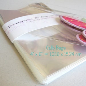 150 Clear Cello Bags 4x6 Transparent Cello Bags Food Safe Cello Bags Clear Cellophane Bags Favor Celofan Bags image 2