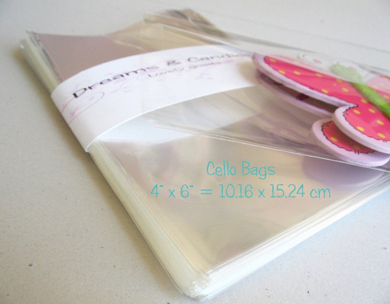 150 Clear Cello Bags 4x6 Transparent Cello Bags Food Safe Cello Bags Clear Cellophane Bags Favor Celofan Bags image 2
