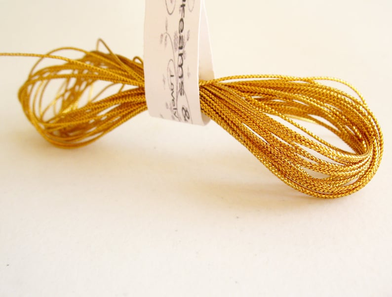1 yd Gold Twine cord 1/16 diam Gold Trim Gold Cord Etsy