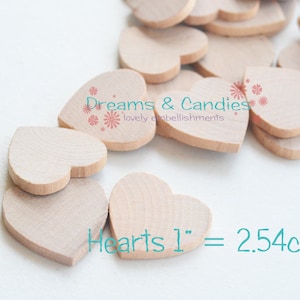 25 Miniature Wooden Hearts 1&quot; -Small Wooden Hearts -Wooden Hearts Supplies -Natural Wood Hearts -Wood Hearts Blanks