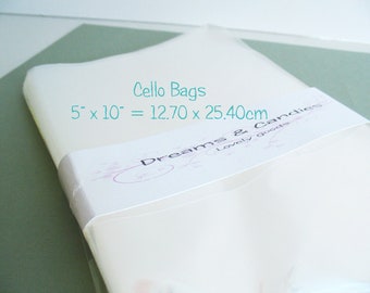 100 doorzichtige cellozakjes van 5 x 10 inch - transparante cellozakjes - voedselveilige doorzichtige zakjes - cellofaanzakjes - chocoladezakjes - bolsa's celofan - stickerzakjes