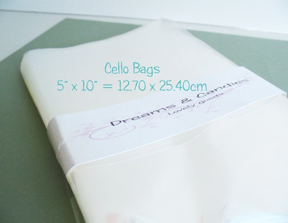 100 Clear Cello Bags 5x10 transparent Cello Bags food Safe Clear Bags  cellophane Bags chocolate Bags bolsas Celofan sticker Bags 